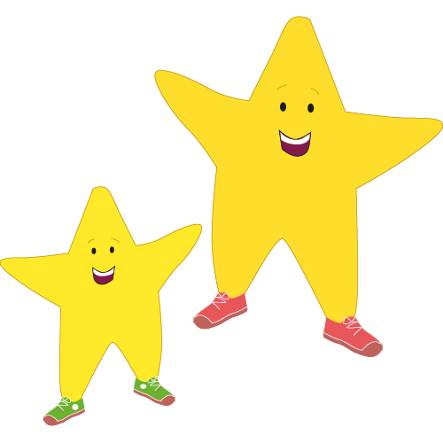 two smiling stars