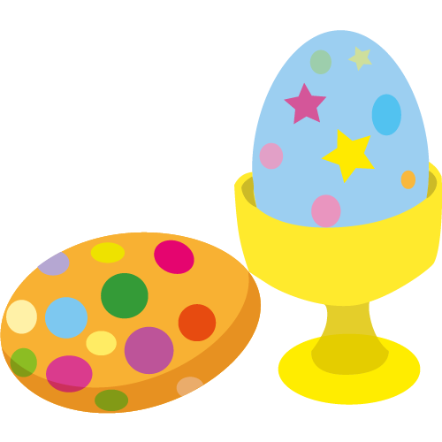 a decorated egg and a decorated egg on a chalice