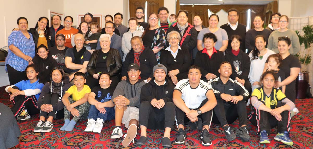 Group photo of pakeke, whānau, team, colleagues and Pūoro Mataoraora creators